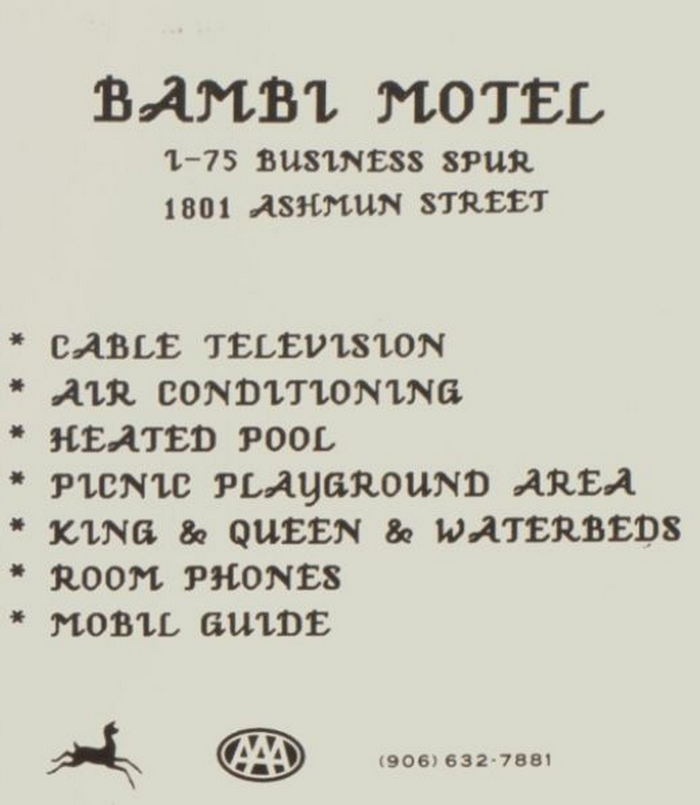Motel Bambi (Bambi Motel) - 1990 Yearbook Ad (newer photo)